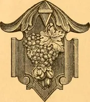 An illustration from Illustrated price list of patented artificial wood ornaments for furniture manufacturers, architects, builders, interior decorators, stair builders, car builders, organ manufacturers, steamboat builders, etc, etc. (1879)