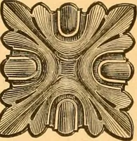 An illustration from Illustrated price list of patented artificial wood ornaments for furniture manufacturers, architects, builders, interior decorators, stair builders, car builders, organ manufacturers, steamboat builders, etc, etc. (1879)