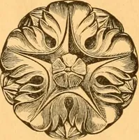 An illustration from Illustrated price list of patented artificial wood ornaments for furniture manufacturers, architects, builders, interior decorators, stair builders, car builders, organ manufacturers, steamboat builders, etc, etc. (1879)