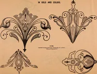 An illustration from Illustrated sample book & price list of Palm's patent transfer letters, ornaments & trade designs for signs, wagons, cars, machines, etc. (1901)