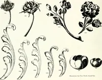 Picture 13 of 18 from Illustrating light iron pressed rosettes, cups, husks, leaves, roses and various ornaments used on lamps and lighting fixtures ... (1922), leaf 15