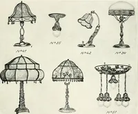 An illustration from Illustrating light iron pressed rosettes, cups, husks, leaves, roses and various ornaments used on lamps and lighting fixtures ... (1922)