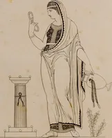 An illustration from An illustration of the Egyptian, Grecian, and Roman costume; in forty outlines, with descriptions, selected, drawn & engraved (1810)