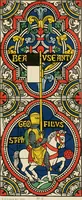 An illustration from Illustrations of the architectural ornaments and embellishments and painted glass of the Temple Church, London (1845)