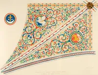 An illustration from Illustrations of the architectural ornaments and embellishments and painted glass of the Temple Church, London (1845)