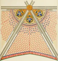 An illustration from Illustrations of the architectural ornaments and embellishments and painted glass of the Temple Church, London (1845)
