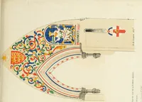 An illustration from Illustrations of the architectural ornaments and embellishments and painted glass of the Temple Church, London (1845)