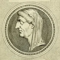 An illustration from Illvstrivm imagines, ex antiquis marmoribus, nomismatibus, et gemmis expressae: quæ exstant Romæ, maior pars apud Fulvium Vrsinvm : editio altera, aliquot imaginibus, et I. Fabri ad singulas commentario, auctior atque illustrior (1598)