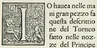 An illustration from Il Mago rilvcente : torneo fatto nella città di Ferrara per le nozze del principe & della principessa di Vrbino : a IX. di febraro M.D.LXX (1570)