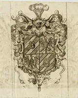An illustration from Il merito acclamato : armonici tribvti d'osseqvio, consacrati da S.E. il signor Marco Contarini, procurator di S. Marco all'Altezza Serenissima d'Ernesto Avgvsto, vescovo d'Osnabrvg, duca di Bransuich, Luneburgo, &c., in occasione che l' A.S. fauorisce S.E. nel luoco di Piazzola (1685)