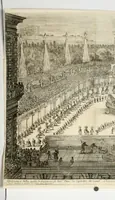 An illustration from Il Mondo festeggiante : balletto a cavallo, fatto nel teatro congiunto al palazzo del sereniss. gran dvca, per le reali nozze de' serenissimi principi Cosimo Terzo di Toscana, e Margherita Lvisa d'Orleans (1661)