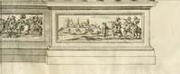 An illustration from Il mondo piangente et il cielo festeggiante : nel funerale apparato dell'essequie celebrate in Roma nella chiesa di San Luigi de Francesi alla gloriosa memoria di Anna d'Austria, regina di Francia (1666)