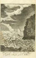 An illustration from Il Naufragio felice allo scoglio del disinganno; ossia, La storia comica, morale e istruttiva de' strepitosi avvenimenti di Alfonso de Rodrigues, scritta da lui medesimo e data in luce da G.D.M