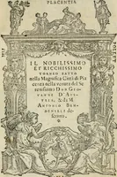 An illustration from Il nobilissimo et ricchissimo torneo fatto nella magnifica città di Piacenza nella venuta del Serenissimo Don Giovanni d'Avstria (1574)