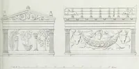 An illustration from Il Sepolcro dei Volunni scoperto in Perugia nel febbrajo del 1840 : ed altri monumenti inediti etruschi e romani ... (1840)