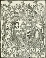 An illustration from Il Teatro d'onore : aperto li 10. agosto di quest'anno 1694 nel Ducale collegio de' nobili di Parma, per rimeritare que' signori convittori, che nello studio delle lettere e delle arti cavalleresche si sono sopra gli altri segnalati, e consacrato all' Altezza Serenissima di Ranuccio II, duca di Parma, Piacenza, &c (1694)