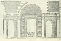 An illustration from Il terzo libro : nel qval si figvrano, e descrivono le antiqvita di Roma, e le altre che sono in Italia e fvori d'Italia ... (1540)