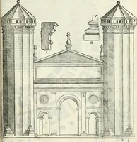 An illustration from Il terzo libro : nel qval si figvrano, e descrivono le antiqvita di Roma, e le altre che sono in Italia e fvori d'Italia ... (1540)