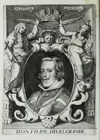 Picture 2 of 10 from Ilustracion del renombre de grande principio, grandeza, y etimologia : pontifices, santos, emperadores, reyes, i varones ilustres, que le merecieron en la voz publica de los hombres (1638), leaf 20