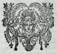 An illustration from Ilustracion del renombre de grande principio, grandeza, y etimologia : pontifices, santos, emperadores, reyes, i varones ilustres, que le merecieron en la voz publica de los hombres (1638)