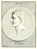 An illustration from Images des héros et des grands hommes de l'antiquité. Dessinées sur des médailles, des pierres antiques & autres anciens monumens (1731)