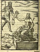 Picture 25 of 95 from Imagines deorum, qui ab antiquis colebantur : in quibus simulacra, ritus, caerimoniae, magnaq[ue] ex parte veterum religio explicatur (1581), leaf 111