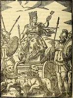 An illustration from Imagines deorum, qui ab antiquis colebantur : in quibus simulacra, ritus, caerimoniae, magnaq[ue] ex parte veterum religio explicatur (1581)
