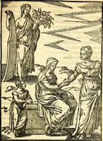 Picture 81 of 95 from Imagines deorum, qui ab antiquis colebantur : in quibus simulacra, ritus, caerimoniae, magnaq[ue] ex parte veterum religio explicatur (1581), leaf 318