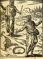 Picture 9 of 95 from Imagines deorum, qui ab antiquis colebantur : in quibus simulacra, ritus, caerimoniae, magnaq[ue] ex parte veterum religio explicatur (1581), leaf 46