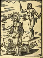 Picture 11 of 95 from Imagines deorum, qui ab antiquis colebantur : in quibus simulacra, ritus, caerimoniae, magnaq[ue] ex parte veterum religio explicatur (1581), leaf 49