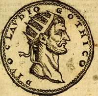 An illustration from Imagines et vitae imperatorvm Romanorvm: Illae ad vetusta numismata fideliter designatae; hae ex probatissimis auctoribus depromtae. Addita ad singulas imagines Ausonÿ & aliorum Elogia Tetrasticha (1599)