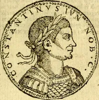 An illustration from Imagines et vitae imperatorvm Romanorvm: Illae ad vetusta numismata fideliter designatae; hae ex probatissimis auctoribus depromtae. Addita ad singulas imagines Ausonÿ & aliorum Elogia Tetrasticha (1599)