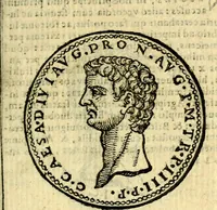 An illustration from Imagines et vitae imperatorvm Romanorvm: Illae ad vetusta numismata fideliter designatae; hae ex probatissimis auctoribus depromtae. Addita ad singulas imagines Ausonÿ & aliorum Elogia Tetrasticha (1599)