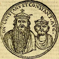 An illustration from Imagines et vitae imperatorvm Romanorvm: Illae ad vetusta numismata fideliter designatae; hae ex probatissimis auctoribus depromtae. Addita ad singulas imagines Ausonÿ & aliorum Elogia Tetrasticha (1599)