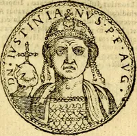 An illustration from Imagines et vitae imperatorvm Romanorvm: Illae ad vetusta numismata fideliter designatae; hae ex probatissimis auctoribus depromtae. Addita ad singulas imagines Ausonÿ & aliorum Elogia Tetrasticha (1599)