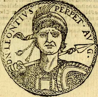 An illustration from Imagines et vitae imperatorvm Romanorvm: Illae ad vetusta numismata fideliter designatae; hae ex probatissimis auctoribus depromtae. Addita ad singulas imagines Ausonÿ & aliorum Elogia Tetrasticha (1599)