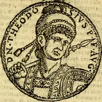 An illustration from Imagines et vitae imperatorvm Romanorvm: Illae ad vetusta numismata fideliter designatae; hae ex probatissimis auctoribus depromtae. Addita ad singulas imagines Ausonÿ & aliorum Elogia Tetrasticha (1599)