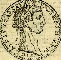 Picture 7 of 105 from Imagines et vitae imperatorvm Romanorvm: Illae ad vetusta numismata fideliter designatae; hae ex probatissimis auctoribus depromtae. Addita ad singulas imagines Ausonÿ & aliorum Elogia Tetrasticha (1599), leaf 22