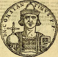 Picture 103 of 105 from Imagines et vitae imperatorvm Romanorvm: Illae ad vetusta numismata fideliter designatae; hae ex probatissimis auctoribus depromtae. Addita ad singulas imagines Ausonÿ & aliorum Elogia Tetrasticha (1599), leaf 222