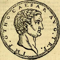 Picture 10 of 105 from Imagines et vitae imperatorvm Romanorvm: Illae ad vetusta numismata fideliter designatae; hae ex probatissimis auctoribus depromtae. Addita ad singulas imagines Ausonÿ & aliorum Elogia Tetrasticha (1599), leaf 28