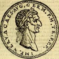 An illustration from Imagines et vitae imperatorvm Romanorvm: Illae ad vetusta numismata fideliter designatae; hae ex probatissimis auctoribus depromtae. Addita ad singulas imagines Ausonÿ & aliorum Elogia Tetrasticha (1599)