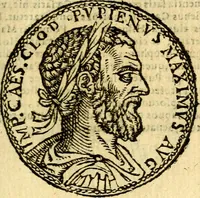 An illustration from Imagines et vitae imperatorvm Romanorvm: Illae ad vetusta numismata fideliter designatae; hae ex probatissimis auctoribus depromtae. Addita ad singulas imagines Ausonÿ & aliorum Elogia Tetrasticha (1599)