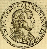 Picture 37 of 105 from Imagines et vitae imperatorvm Romanorvm: Illae ad vetusta numismata fideliter designatae; hae ex probatissimis auctoribus depromtae. Addita ad singulas imagines Ausonÿ & aliorum Elogia Tetrasticha (1599), leaf 82
