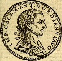 Picture 38 of 105 from Imagines et vitae imperatorvm Romanorvm: Illae ad vetusta numismata fideliter designatae; hae ex probatissimis auctoribus depromtae. Addita ad singulas imagines Ausonÿ & aliorum Elogia Tetrasticha (1599), leaf 84