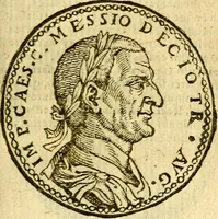 An illustration from Imagines et vitae imperatorvm Romanorvm: Illae ad vetusta numismata fideliter designatae; hae ex probatissimis auctoribus depromtae. Addita ad singulas imagines Ausonÿ & aliorum Elogia Tetrasticha (1599)