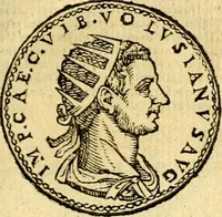 An illustration from Imagines et vitae imperatorvm Romanorvm: Illae ad vetusta numismata fideliter designatae; hae ex probatissimis auctoribus depromtae. Addita ad singulas imagines Ausonÿ & aliorum Elogia Tetrasticha (1599)