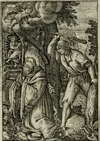 Picture 33 of 92 from Imagines sanctorum ord. S. Benedicti : tabellis aereis expressae cum eulogiis ex eorumdem vitis (1625), leaf 64