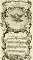 An illustration from Imago Caesaris : kayserliche Tugend-Bildnuss in Leopoldo dem Ersten, und Grossen, weyland höchst-seeligisten, und glorreichisten Angedenckens Römischen Kayser, u. u. : bey dem hoch-ansehenlichen Traur-Berüst und drey-tägiger Leich-Begängnusz, den 25. 26. und 27. Junij vorgestellet (1705)
