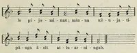 An illustration from Imgerutsit nôtiggit 100 = Hundert eskimoische Lieder : freie Übersetzungen und Nachbildungen deutscher Volksgesänge (1872)
