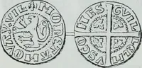 An illustration from Imitations des monnaies au type esterlin frappées en Europe pendante le XIIIe et le XIVe siècle (1871)